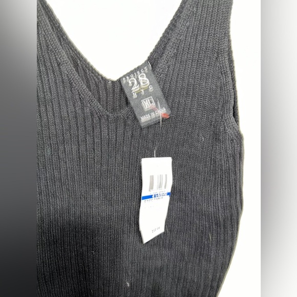 NWT Project 28 NYC Ribbed Sweater Tank Black Women Size XL - Picture 2 of 3